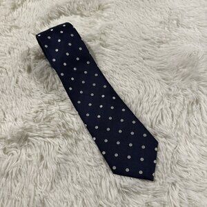 Tommy Hilfiger mens blue polka dot neck tie classic preppy 100% silk